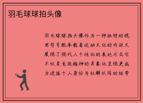 羽毛球球拍头像
